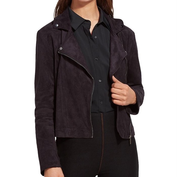 Lysse Faux Suede Black Moto Jacket - Size XL - Picture 1 of 12